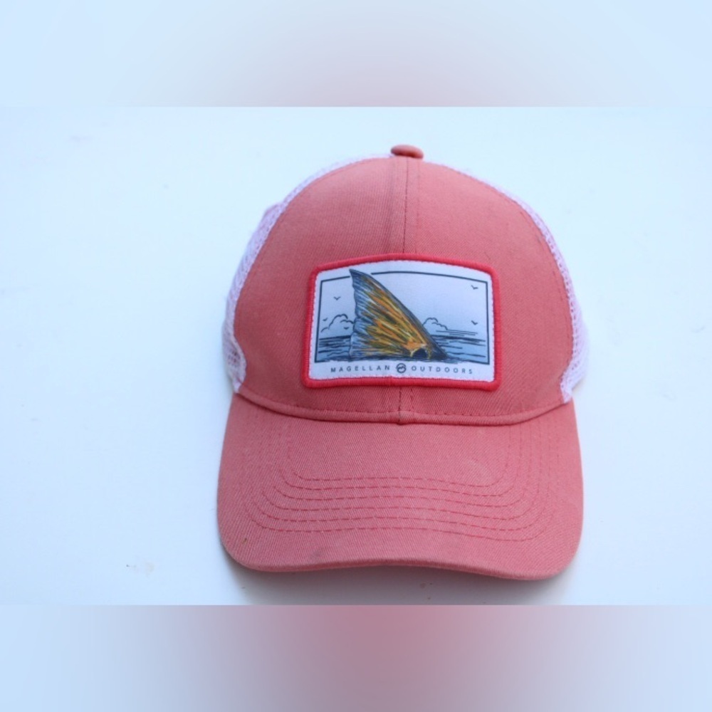 Magellan Outdoors patch pink mesh trucker hat